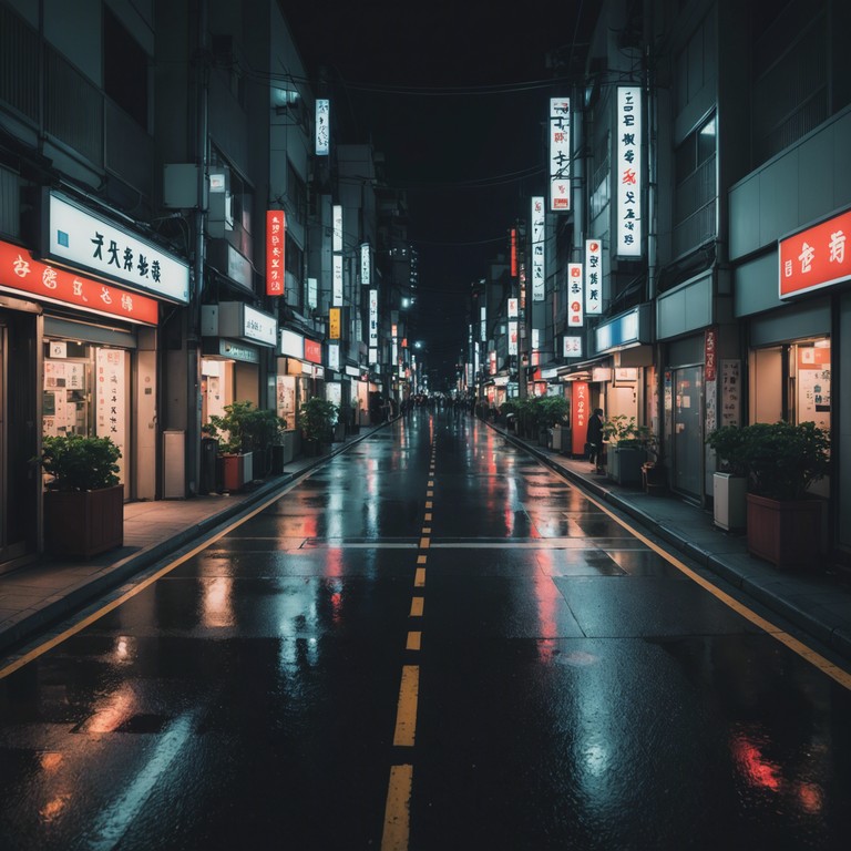 Exploring the serene side of tokyo by night through a series of gentle tones and emotional depth, presenting a different perspective of the city known for its overwhelming energy.