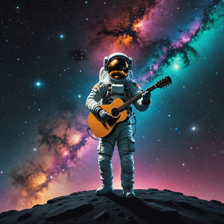 Embark on a mind bending odyssey through the vastness of space, where each note reverberates the mysteries untold, guided by the haunting strums of an electric guitar. This track captures the awe of the unexplored cosmic realms.