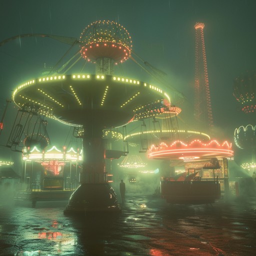 Experience an exhilarating ride through an alien fairground on mars. This track pulsates with energy, combining distorted electronic sounds with carnival excitement. It’s an intense journey through a bizarrely electric atmosphere that'll keep you on edge.