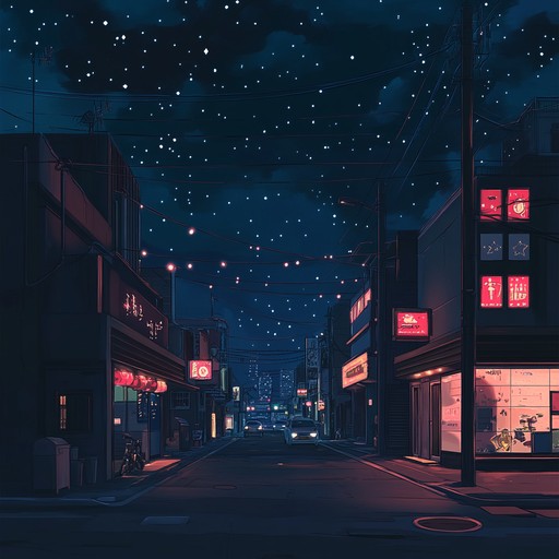 An instrumental synthpop track that gently guides listeners through tranquil nighttime cityscapes, blending soft electronic melodies with ambient sounds to evoke a sense of calm and wonder beneath the glowing neon lights.