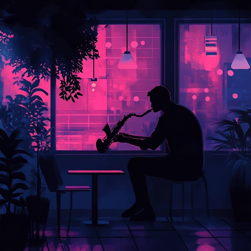 An instrumental track featuring a velvety saxophone melody floating over mellow rhythms and subtle electronic textures, evoking the intimate atmosphere of a chic urban lounge after dark.