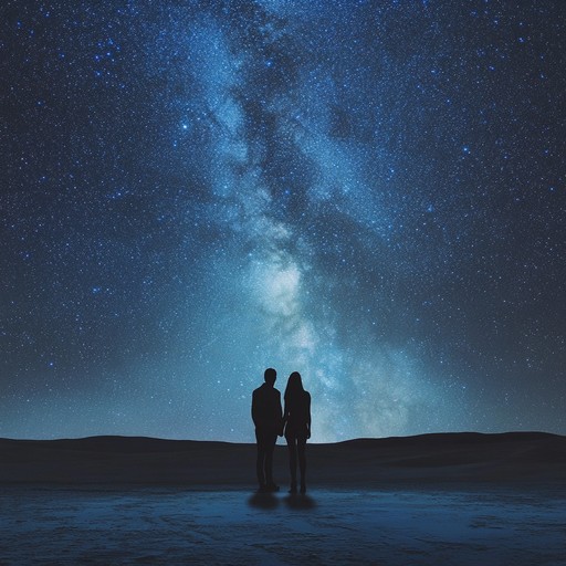 An unusual instrumental track featuring the hang drum, creating an enchanting romantic atmosphere reminiscent of a desert night under the stars, with ambient layers and mystical melodies