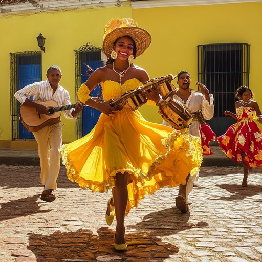 This vibrant track combines intense afro cuban rhythms and jubilant brass sounds, invoking the excitement of street dance. The dynamic structure transitions from a gentle start to a powerful climax, reflecting the essence of cuban musical traditions. It invites listeners to participate in a euphoric auditory celebration.