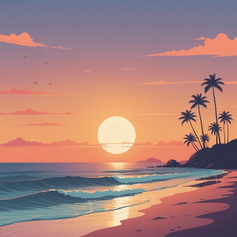 This composition captures the gentle serenity of an evening by the sea with soft bossa nova rhythms. Envision sitting by the shore as the sun sets, with each smooth melody waving like the calm sea. The use of classical guitar brings a warm, tender touch to the peaceful and introspective atmosphere, perfect for relaxation or gentle background music at a cozy dinner.