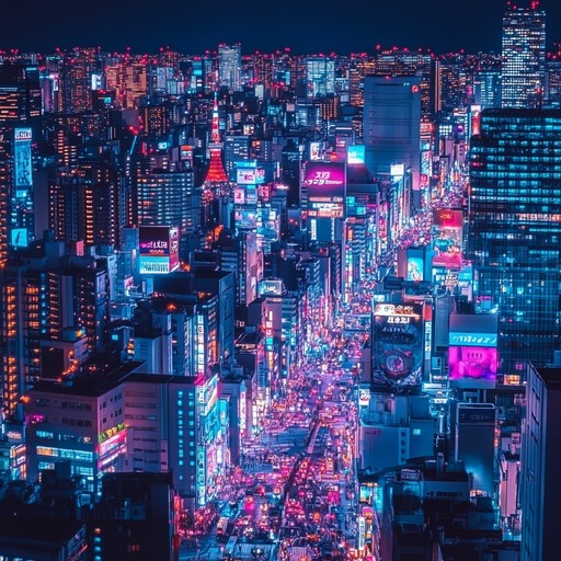 Take a sophisticated journey through neon lit tokyo nights with smooth electronic arrangements and uplifting beats. Enchanting melodies intertwine with rhythmic pulses to create a dreamy, futuristic soundscape that captures the spirit of a vibrant cityscape.