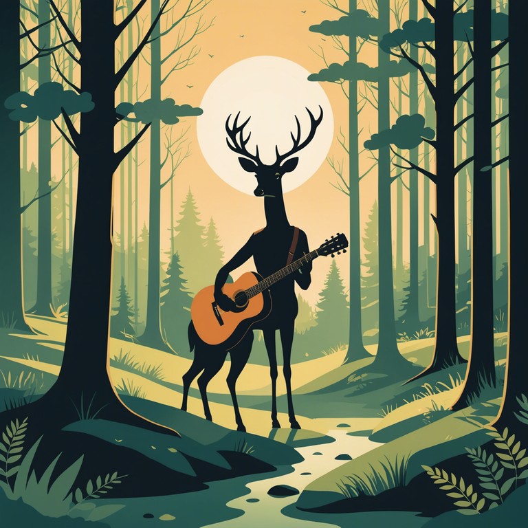 A soul soothing blend of acoustic guitar melodies and the ambient sounds of nature, designed to transport the listener to a serene, sunlit forest clearing.