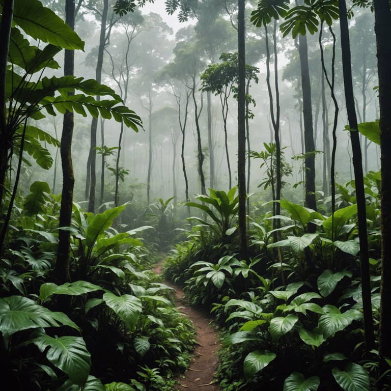 Venturing further into the dense foliage, the music echoes the hidden secrets of the jungle with each note played on the marimba, creating a sense of immersive depth and secretive allure