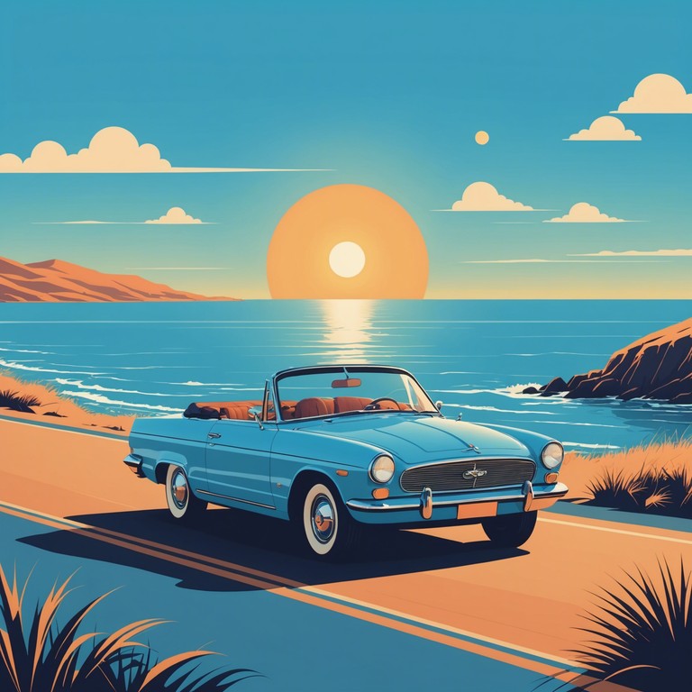 This track features an electrifying guitar riff complemented by a vivacious drum beat, creating a joyful and energetic atmosphere perfect for sunny summer days. The music invokes feelings of happiness, freedom, and the thrill of a road trip with friends.