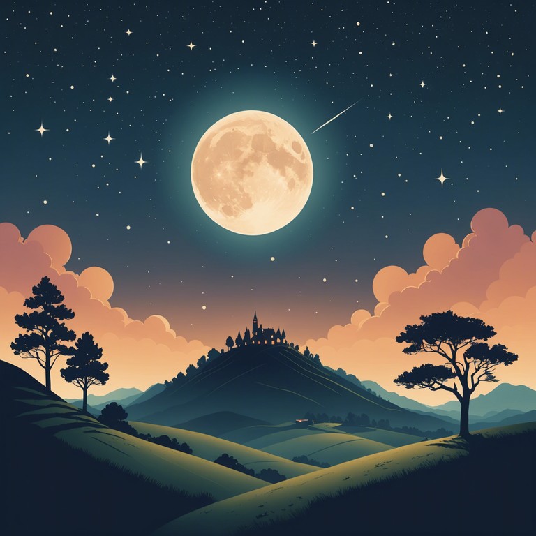 Experience the gentle embrace of moonlight whispers through serene melodies that provide a calming backdrop to unwind or meditate, blending soft electric piano sounds with the timeless essence of night.