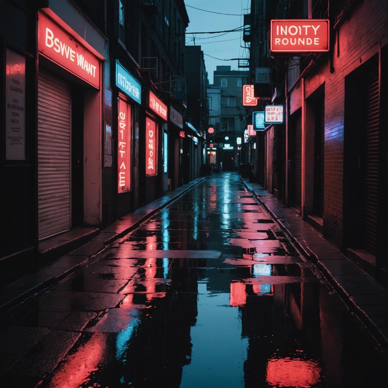 A deep, atmospheric track, echoing the quiet moments of urban solitude. Shadows move through neon lit streets where echoes blend with the soft distant hum of city life. The song leverages minimal instrumentation to evoke a sense of introspection in a bustling world.