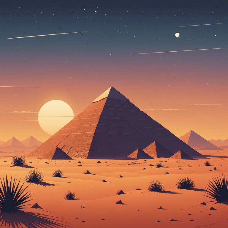 This piece captures the essence of a journey through ancient, sprawling deserts where history whispers with every gust of wind. Ethnic flutes lead the melody, supported by a subtle array of percussive instruments that evoke the undulating sands of time. The composition invites listeners on an introspective trek across distant lands where the past and present merge.