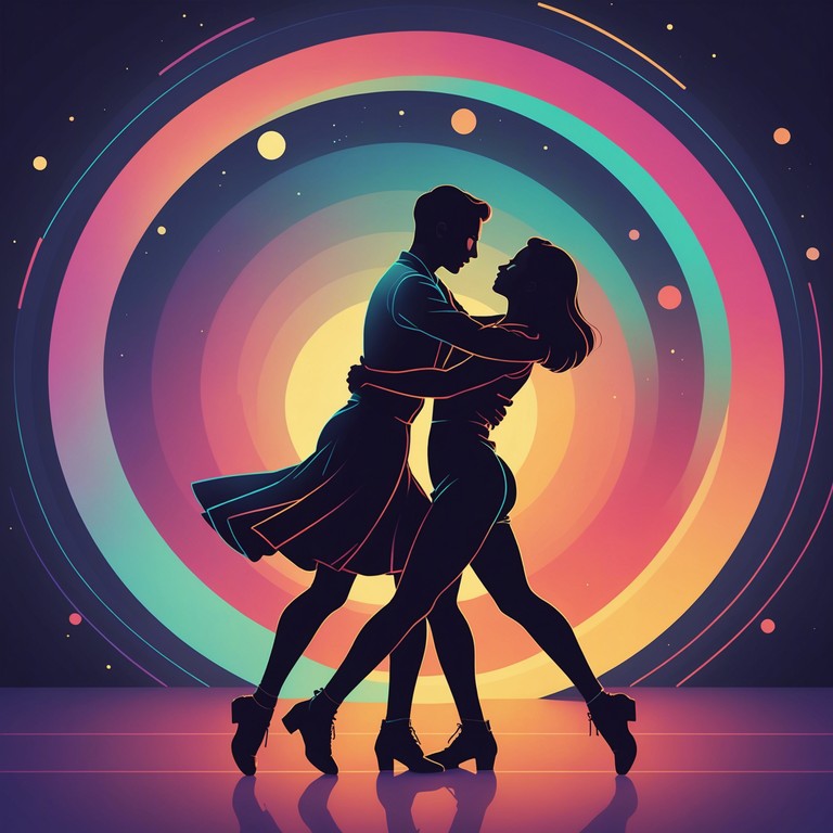 As the night deepens, the music becomes the heartbeat of a grand celebration, its rhythms echoing in the hearts of all who gather. This tango is more than a dance; it's a shared moment of joy, a romantic engagement that unites stories and souls in the warm glow of festive lights.