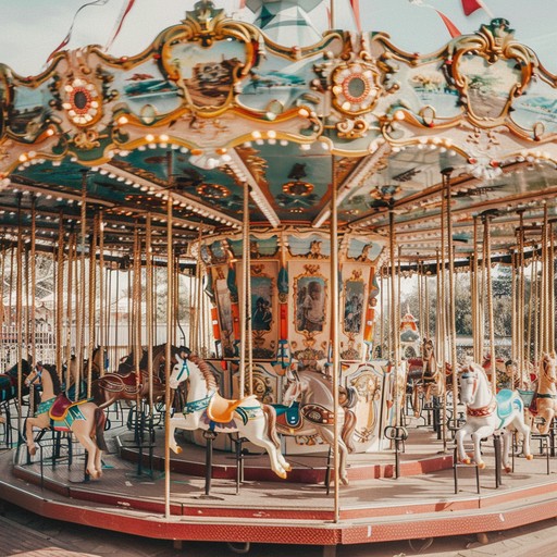 An upbeat, playful melody that transports listeners to the joyful atmosphere of a classic carousel. Featuring lively rhythms and a cheerful accordion, the tune envelops you in nostalgia, evoking smiles and carefree joy. It's a perfect blend of whimsy and nostalgia.