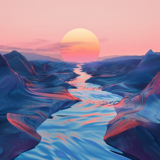 A gentle, flowing melody that combines the serene sound of a river with subtle, ethereal tones evoking an alien sunset. The music provides a tranquil escape, blending natural sounds with otherworldly harmonics for a relaxing and unusual experience.