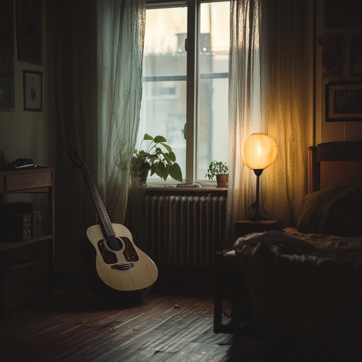 Experience the deeply personal and introspective moments captured through soft guitar chords as anxiety and hope intertwine in this intimate bedroom composition, layering gentle melodies and subtle harmonics