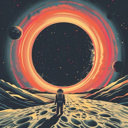 A sprawling progressive rock composition that takes the listener on a mind-bending adventure across the universe, featuring complex rhythms, otherworldly synthesizers, and virtuosic guitar solos. The piece evolves through multiple distinct sections, each representing a different stage of the cosmic voyage, from the initial launch into the unknown to the final revelation of the secrets of the cosmos