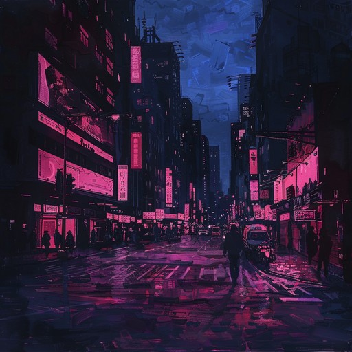 An instrumental track that blends futuristic synth elements with dark, jazz inspired undertones to create a mysterious and captivating soundscape. Perfect for evoking the shadowy neon lit streets of a dystopian future.