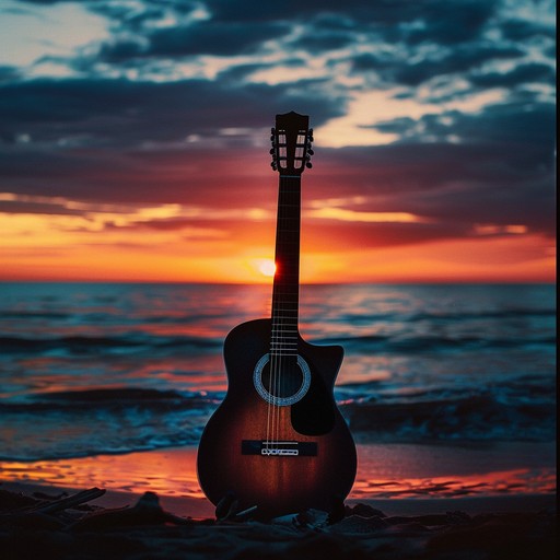 Gently strummed jazz guitar layers over warm, soulful saxophone, creating a serene, atmospheric tune perfect for unwinding. The arrangement uses delicate percussion and deep bass lines to enhance the tranquil vibe, evoking images of a calm, evening breeze.