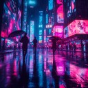 serene cyberpunk soundscape with gentle synths and distant melodies