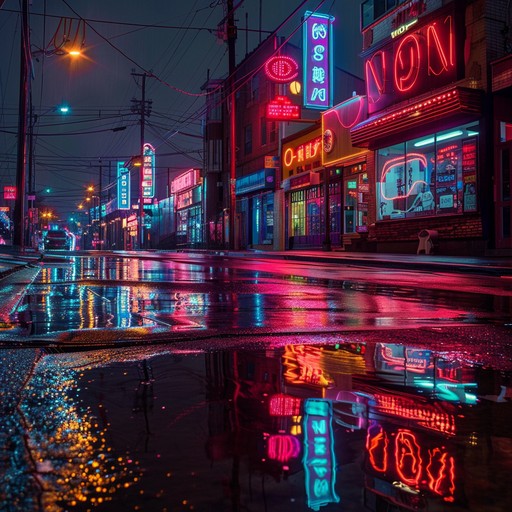 Picture dystopian megacities where darkness engulfs every corner, flashing neon signs cast haunting glows on slick sidewalks. Heavy, menacing synth layers, relentless beats, and aggressive basslines drive this cyberpunk experience, capturing a world drowning in chaos and technology.