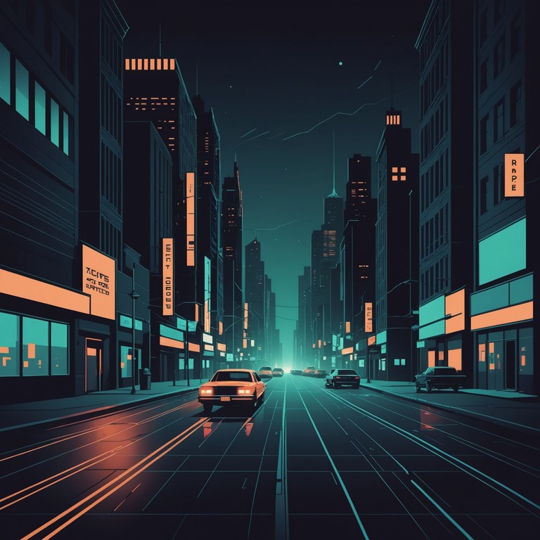 Imagine speeding through a neon lit city at night, dodging shadows and racing against time. The music captures the essence of an urban chase scene, with pulsing rhythms and a pervasive sense of urgency.