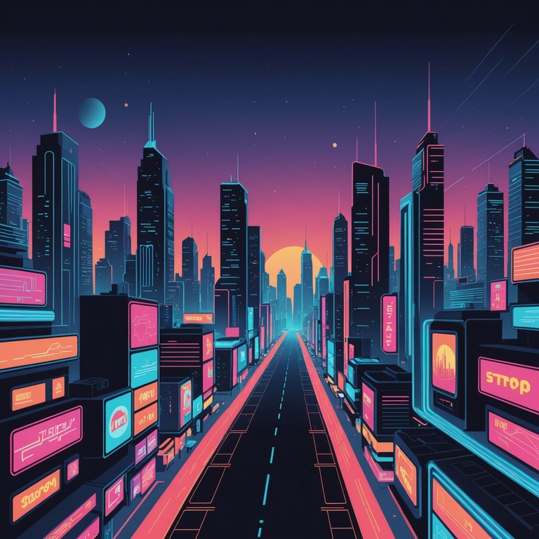 Immerse yourself in a parallel dimension where the pulse of an electric city beats under a neon twilight sky. The shimmering synthesizer layers craft a spectral yet invigorating soundscape, articulating every nuance of this electronic dystopia.