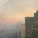 a serene urban dawn with minimalistic euphoric tones