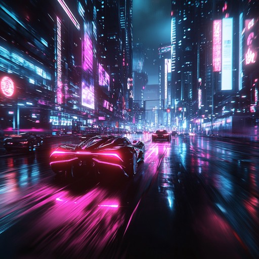 This lively synthwave track encapsulates the vibrant spirit of the 80s, with pulsing basslines, shimmering synths, and an energetic tempo that evokes neon lit city streets and high speed adventures