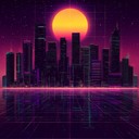 an upbeat synthwave track evoking fun and retro vibes