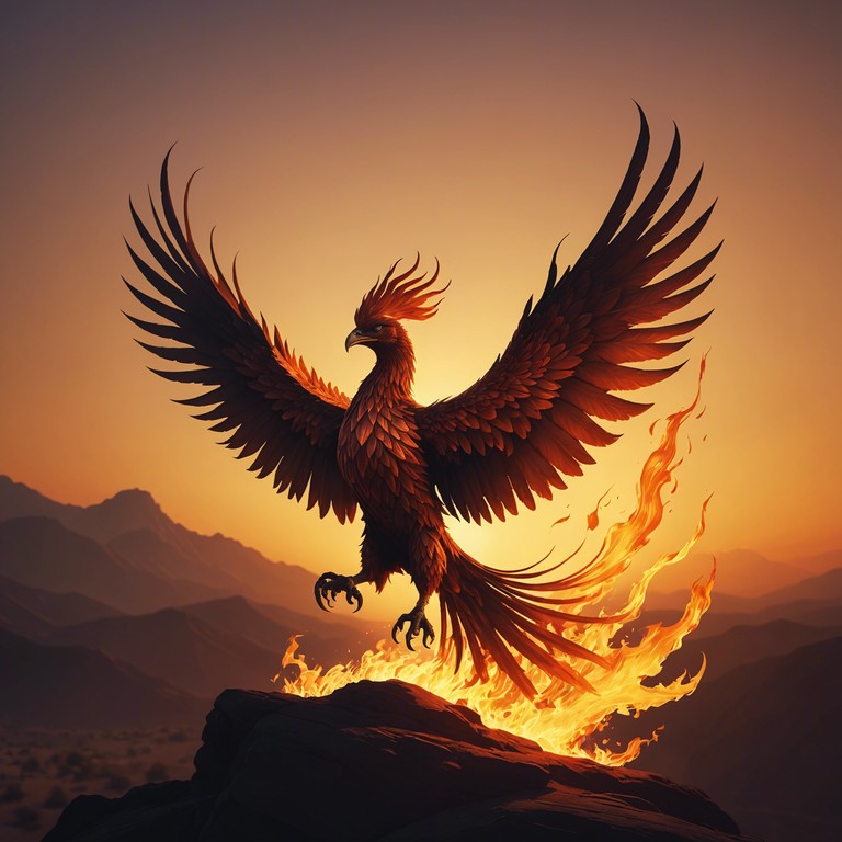 An instrumental track that melds the powerful drive of rock with the sweeping majesty of symphonic elements, designed to uplift and inspire. Featuring a dynamic range of intensity, the music starts with a gentle orchestral introduction that builds into a full rock crescendo, embodying the rebirth and rise of a mythical phoenix.