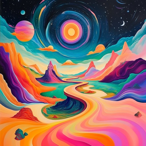 A trippy, whimsical journey through a capricious dreamscape with swirling psychedelic sounds, vibrant textures, and surreal rhythm shifts. Intricate use of delay effects and phasing creates an otherworldly ambiance. Etheral flute melodies weave in and out of the sonic tapestry, adding to the mystical atmosphere.