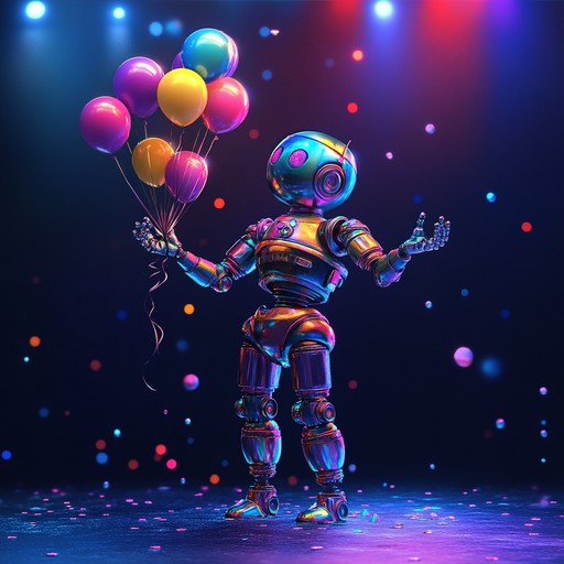 A playful instrumental track blending synthetic sounds with circus like tunes, creating a joyful and quirky atmosphere.