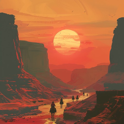 Experience an exhilarating journey through the scenic canyons as this vibrant western instrumental sweeps you off your feet. Picture wide open skies and the jubilant ride into the sunset. Enhanced with lively rhythms and melodies, this track captures the essence of a euphoric wild west adventure.