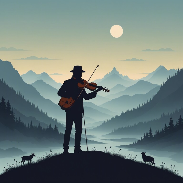 This composition intertwines traditional bluegrass melodies with darker, more mysterious undertones, creating an eerie, compelling soundscape that speaks to the hidden depths of appalachian culture. Laced with haunting fiddle tunes, it conjures images of fog laden mountains and folklore shrouded in shadow.