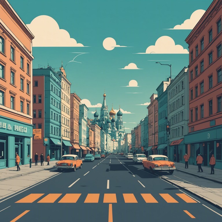 Imagine the bustling, dynamic streets of moscow vibrating with the deep resonance of russian naval songs, modernized with a touch of urban beats, bridging eras and emotions with every note.