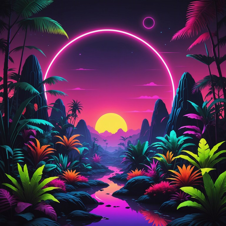 This track merges the essence of outer space with the earthy beats of reggaeton, creating a sonic adventure that transcends planetary boundaries. The music features a blend of digital synthesizers and traditional reggaeton rhythms, forming an eclectic and futuristic soundscape that feels both alien and familiar. The synthesizer leads the melody with its wavy and ethereal tones, while reggaeton’s characteristic dembow rhythm grounds it firmly in the earthly realm of dance.