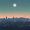 a soothing melody capturing seoul's nights under glowing moonlight.