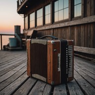 emotional accordion play representing naval life