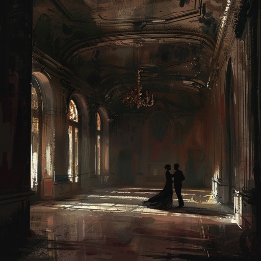 This piece features a plaintive melody intertwining with somber, creeping rhythms. The haunting piano evokes a sense of melancholy, setting a dark cabaret scene where shadows dance in an abandoned ballroom. The mood shifts between reflective and unsettling, creating a chilling yet captivating experience.