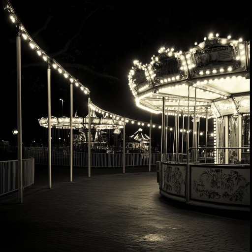 In the stillness of the night, as the moon casts long shadows, the deserted carnival comes alive with ghostly whispers and the eerie creaks of abandoned rides. The atmosphere is dense with a haunted, ominous presence, lingering like the mist that veers within. The sound is a chilling reminder that this place, once filled with laughter and joy, now harbors unseen mysteries and tales of the spectral.