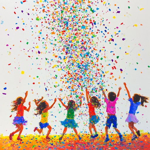 A bright and energetic piece featuring playful melodies that capture the excitement and joy of children's celebrations, using lively rhythms and cheerful harmonies to evoke a sense of fun and happiness.