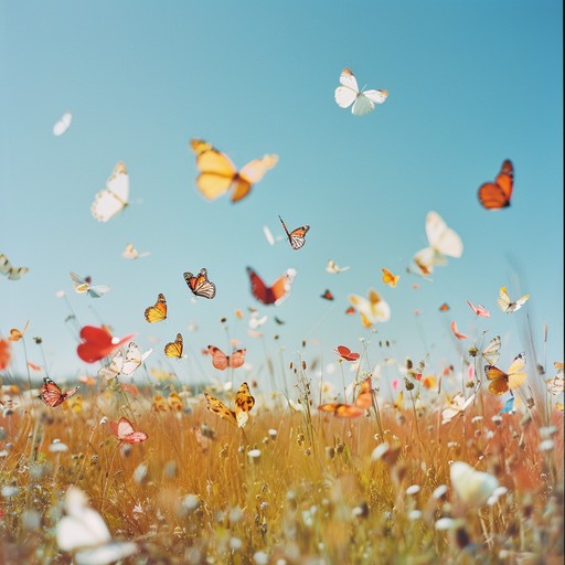 Imagine a vast field where colorful butterflies dance around. This instrumental captures their delicate flight with gentle guitar strums and harmonious melodies that remind one of simpler, happier times.