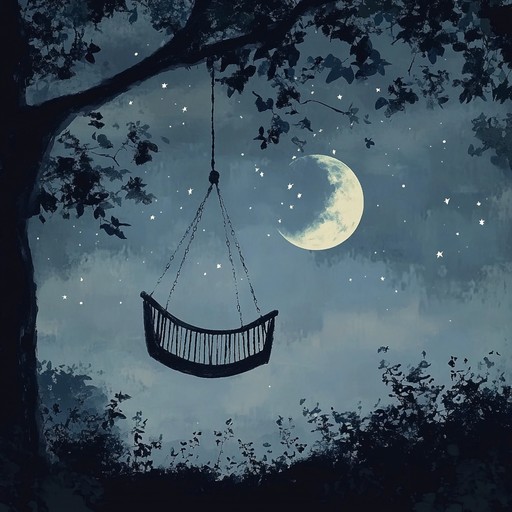 A gentle and tender instrumental lullaby to soothe and calm the mind, evoking imagery of a moonlit night and a quiet, peaceful cradle. It's designed to bring tranquility and comfort, ideal for bedtime routine and relaxation. The delicate strumming of the harp, paired with soft background ambiance, forms a serene soundscape.