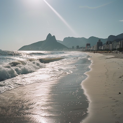 Imagine a leisurely afternoon at a sun-drenched beach in rio, with gentle waves lapping at the shore and a cool breeze rustling through the palm trees. The music captures the essence of relaxation and gentle joy, featuring smooth rhythms that sway like the ocean.