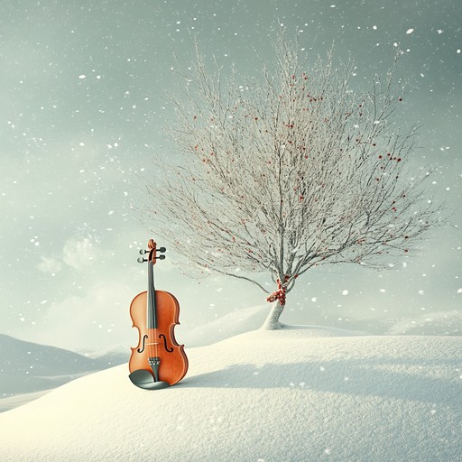 A vibrant contemporary classical orchestral piece featuring lively violins, expressing the joy and warmth of holiday celebrations during the winter season.