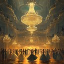 a graceful waltz echoing through a grand historic ballroom