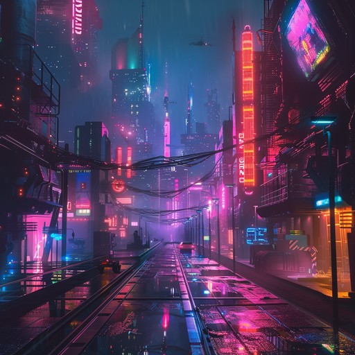 This vibrant track offers an upbeat rhythm with melodic synths, capturing the essence of a neon lit futuristic city. Dynamic beats and pulsating bass lines create a lively atmosphere, making it perfect for dancing and reminiscing about retro aesthetics.