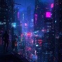 ominous cyberpunk atmospheres with dark synthetic layers