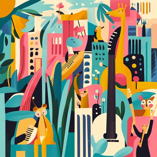 Dive into the urban wild with funky rhythms and whimsical melodies. This track takes you on a musical adventure through animated scenes of wildlife and bustling city life, featuring eclectic percussion and playful brass arrangements.