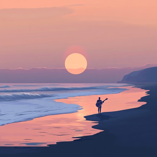 A soothing instrumental bossa nova piece featuring mellow guitar melodies and soft rhythms, transporting listeners to a tranquil seaside at sunset